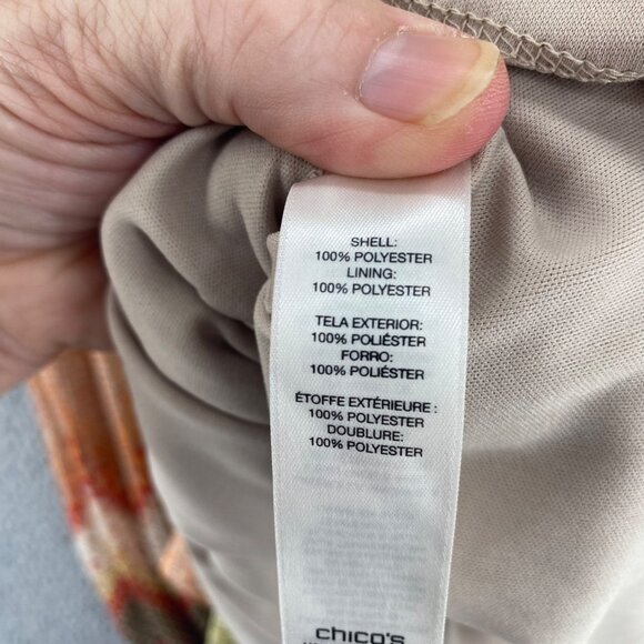 Chicos Dress Womens 3 US Extra Large Orange Multi Chevron Maxi Knit Sleeveless - Picture 8 of 9